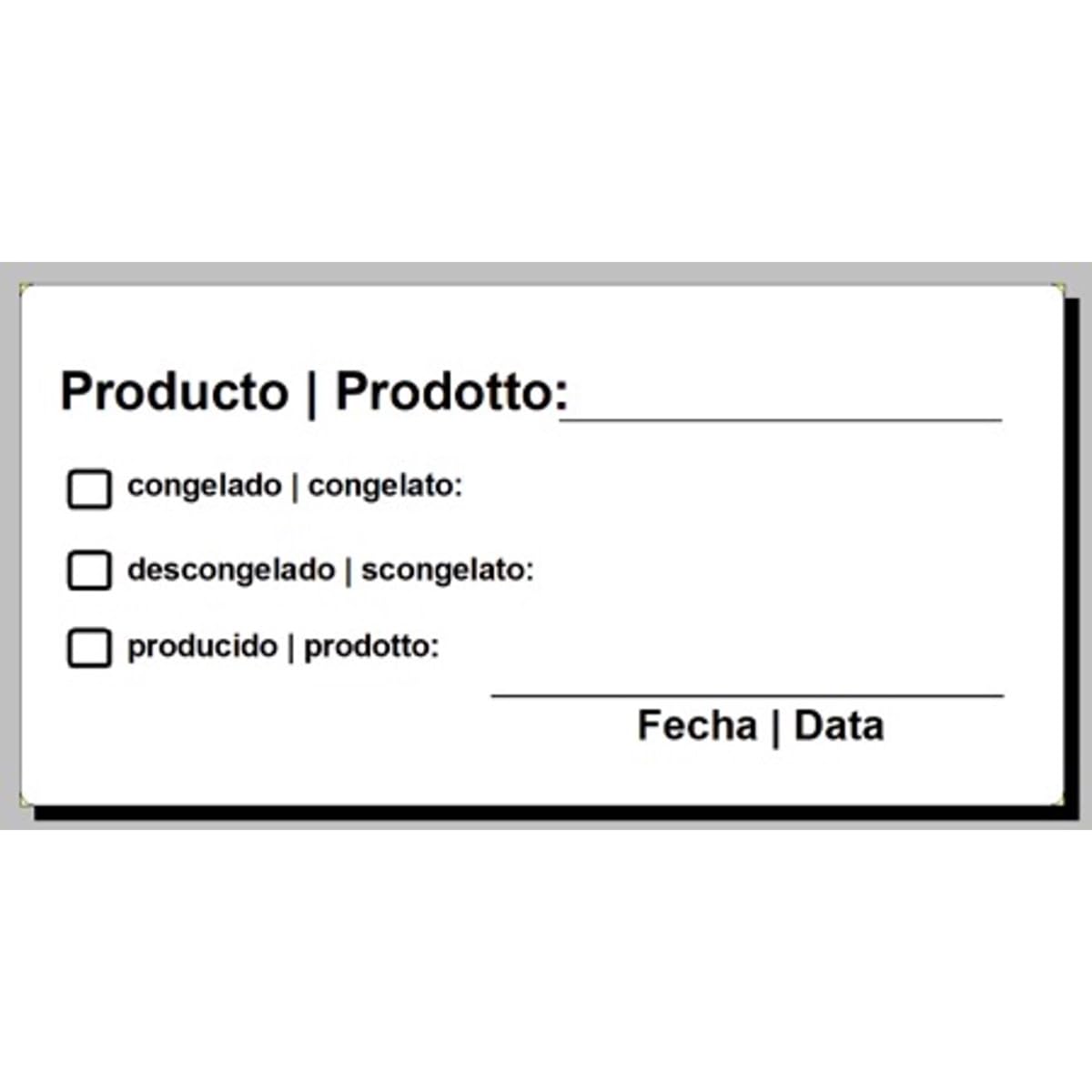 Etichette idrosolubili HACCP. Ideale per gastronomia e grandi cucine. Autoadesive e si staccano senza lasciare residui. 500 etichette su rotolo in un distributore. Dimensioni: 70 x 35 mm