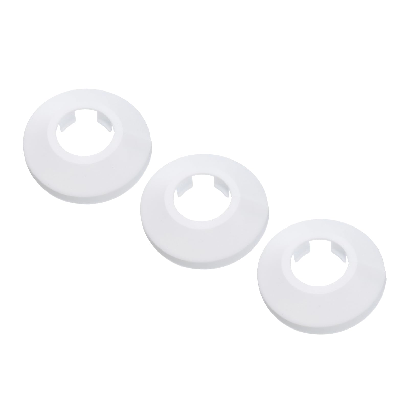 PATIKIL Water Pipe Cover Decoration Fit 0.98"/25mm, 3Pcs Flange Water Pipe PP Plastic Escutcheon Plate Collar Drain Line Cover Radiator for Wall Pipe Tube Decor, White