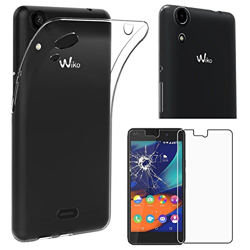 ebestStar - Hülle für Wiko Rainbow Lite 4G, Silikon Handyhülle Cover, Klar TPU Schutzhülle, Slim Handy Hülle, Transparent + Panzer Schutz Glas
