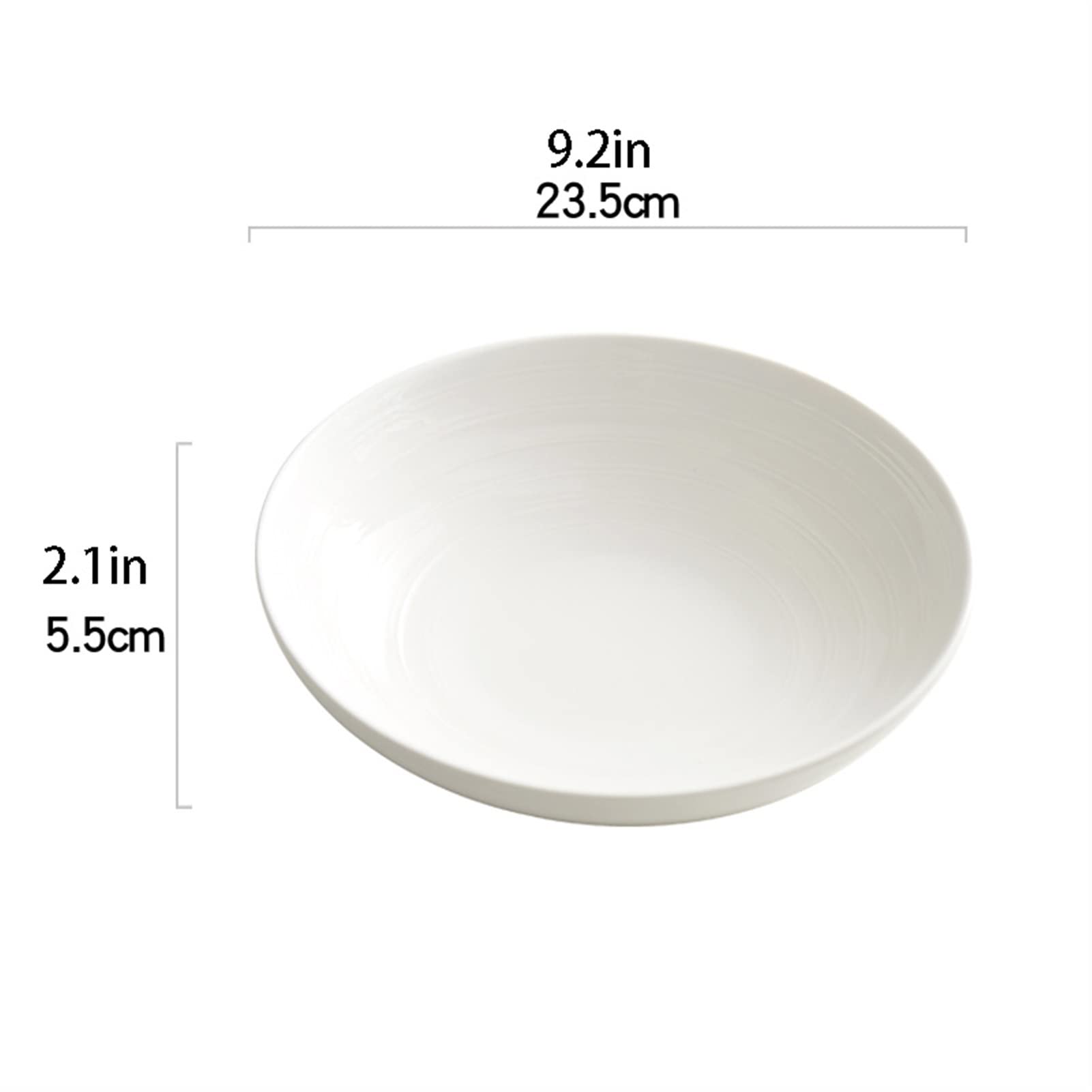 Assiettes Plates Plaque de dîner en céramique blanche Home Plaque de dîner en porcelaine 10 "Plaques à grande dîner Assiette (Size : B)