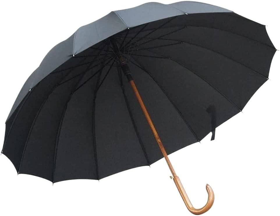 Windproof Umbrella Strong Umbrellas Golf Umbrella 16 Bracket Umbrella Bone Long Handle Umbrella Curved Handle Waterproof Wind Resistant for Women and Men Umbrellas for Rain (Color : C)