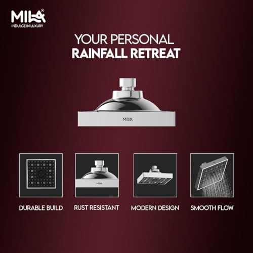 Image of Mila SwitchFlow 3.0 Multi Function Shower Head | High Pressure 3 Spray Modes- Rain, Mist, Massage (Unique Dancing /Rolling Function) | ABS Chrome Finish | 15x15 cm Bathroom Shower