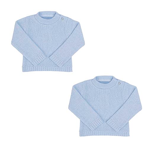 Blusa Bebê Menino Em Tricô Azul Ternura Fofinho-p