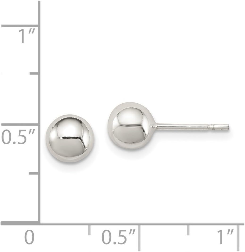 925 Sterling Silver Polished Ball Earrings Ball Earring for Women in