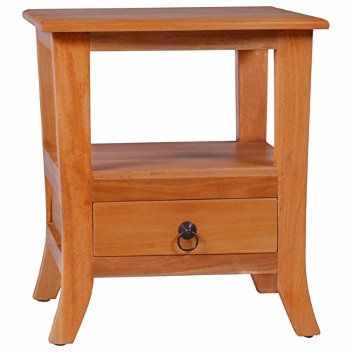 Leepesx Mesita de Noche, Mesilla De Noche Dormitorio, Mesa De Noche, Cómoda De Noche, Mesilla Peque?a, Madera Maciza de Caoba 40x40x45 cm Cover