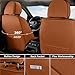 Coverado Car Seat Covers Full Set, Nappa Leather Seat Covers for Car, Waterproof Car Seat Protector with Lumbar Support, Automotive Seat Covers Universal Fit for Most Cars SUV Trucks (Brown-Black)