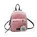Nicedier Mini Mochila de Peluche Bolsa de Hombro con la Bola de la Manera Mullido Mochila pequeña Bolsa del teléfono para Chicas Mujeres Suministros Rosa para el hogar