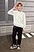 Child Boys Fall Geometric Texture Fashion Sweatshirts Ribbed Crew Neck Pullover Beige 9-10 Years