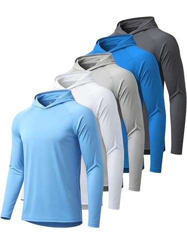 Image of Hoodies for Men UPF 50+ Sun Protection Fishing Shirts Long Sleeve Lightweight Rash Guard Shirt UV SPF Sweatshirt