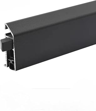 Surface Mounted Automatic Door Bottom, Door Draft Stoppers, Auto Threshold. Customizable Length, Peel-and-Stick, Tool-Free Installation, Works with Wood, Glass or Metal Doors Black, Left