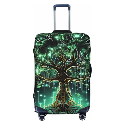Magical Green Tree Luggage Cover for Suitcase TSA Approved Elastic Suitcase Cover Anti-Scratch Travel Luggage Protector Cover Washable Trolley Case Cover Fit 18-32 Inch Luggage Small