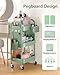 ALVOROG 3 Tier Rolling Cart with DIY Pegboards Metal Utility Cart with Wheels Handles Baskets Hooks, Storage Cart for Office Kitchen Bathroom(Green)