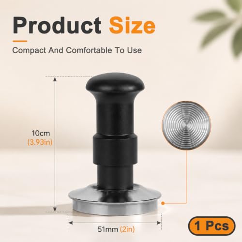 Image of Supvox Stainless Steel Coffee Tamper Dual Spring Ergonomic for Espresso | 90 Horizontal Support Structure, Threaded Stable Base, Even Pressure Distribution for Uniform Coffee Powder Tamping