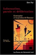 Download Information, parole et délibération : L'entreprise et la question de l'homme PDF
