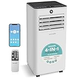 SereneLife 7000 BTU Portable Air Conditioner and Heater, 4-in-1 Unit with Dehumidifier and Fan, WiFi Function, Mini AC Unit for 162 Sq. Ft., Includes Remote Control and Window Mount Kit
