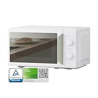 COMFEE' 700W 17L White & Sage Green Mini Microwave Oven, Compact Design, InverTech and Quick Defrost Function, 5 Cooking Power Levels with Kitchen Manual Timer - Mirror Design CMO-MP012ND(GN)-UK