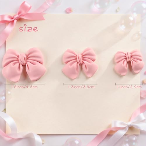 18 imanes decorativos de lazo rosa para refrigerador miniatura 2