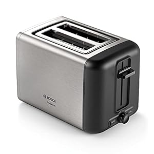 Bosch DesignLine TAT3P420GB 2 Slot Stainless Steel Toaster with variable controls – Silver & Black