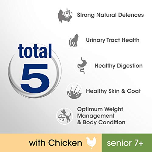 Perfect Fit Senior 7+ – kompletna sucha karma dla starszych kotów od 7 lat, bogata w kurczak, 3 opakowania po 750 g