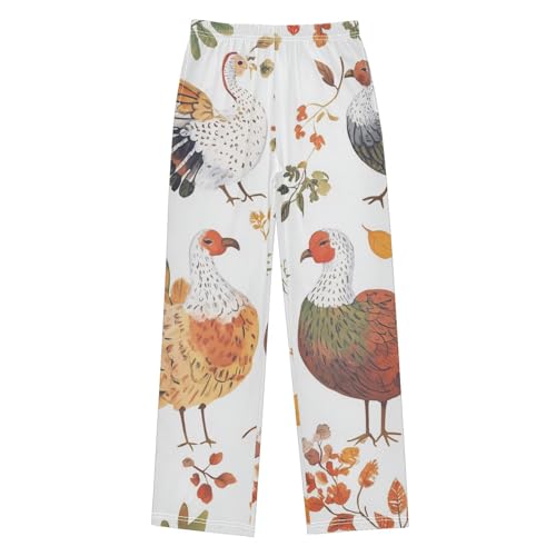 ZZXXB Turkey Pattern Boys Long Pants Soft Trousers Elastic