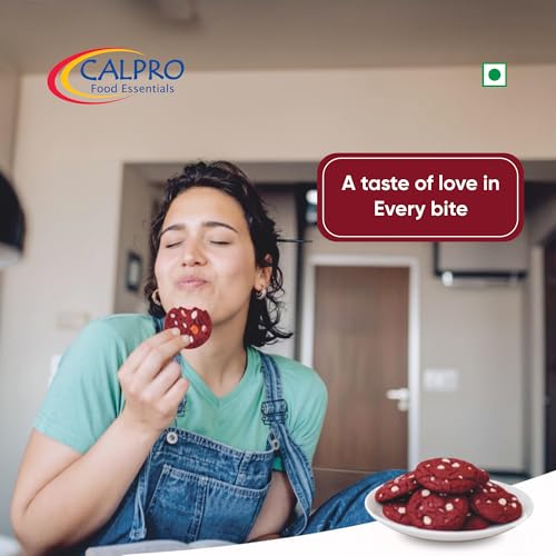 Image of Calpro's Red Velvet Cookie Premix - 450G | Eggless, Cheese-Flavored, 100% Vegetarian | Ideal for Gifting & Snacking