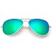 MT MIT Classic Aviator Polarized Mirror Lens Sunglasses for Men Women 100% UV Protection(Green)