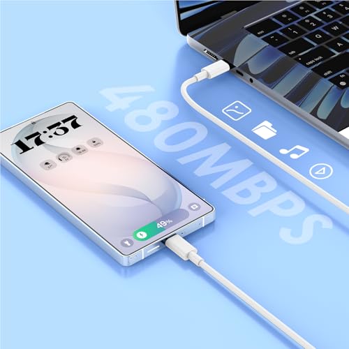 Image of Dual Port Type-C Fast Charger 60W(in total) for iPhone 17 Pro Max, 6 /6 /10 /10FT PD3.0 USBC Fast Charging Cable /Cord for iPhone 17 /16 /15 Pro /Plus, iPad, Samsung Galaxy S26 S25 S24 S23 S22, Android Phone