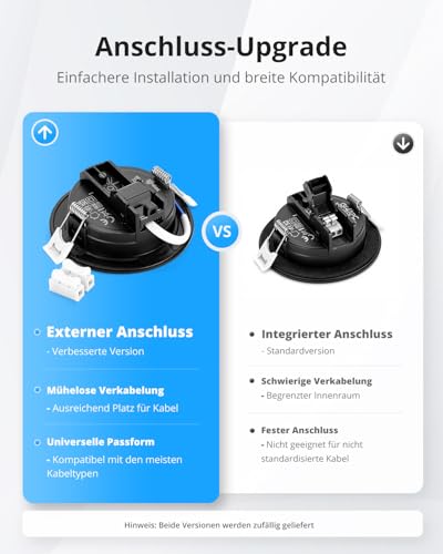 Gr4tec LED Einbaustrahler 230V Schwarz, 10x 5W LED Spots Flach 35mm, Deckenspots Badzimmer IP65 Neutralweiß 4000K 400LM, Einbauleuchten Decke 68-80mm, Einbauspots Deckenstrahler für Küche Wohnzimmer