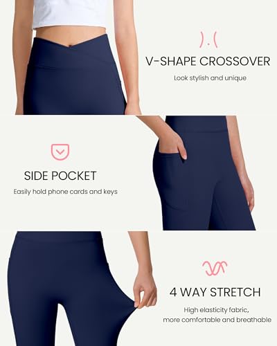 Image of JOCMIC Girls Athletic Leggings High Waist for Kids Yoga Dance Gym Pants with Pocket