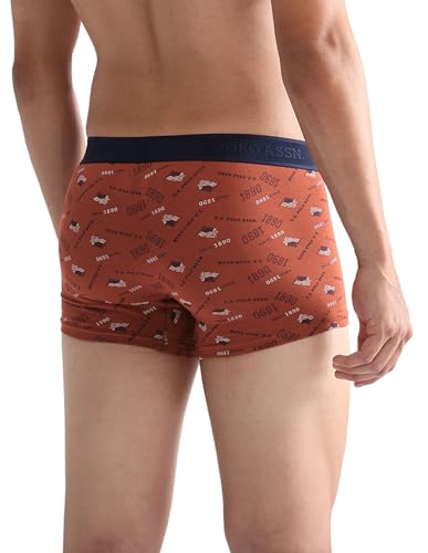 Image of U.S. Polo ASSN. Mens OET16 Cotton Stretch Brand Printed Underwear Trunks - Pack of 2