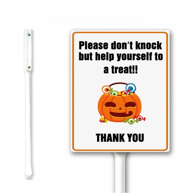 Geroclonup Halloween Yard Sign No Callers - Aluminum, 17x22cm, Sturdy, Weatherproof, Reusable