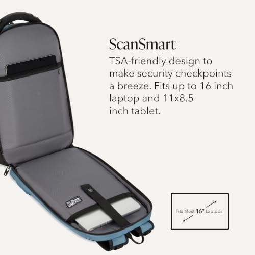 Image of SwissGear Travel Tech Pro Laptop Backpack - Fits Laptops up to 16 inch - ScanSmart TSA-Friendly Backpack with Multiple Organizer Pockets - Blue