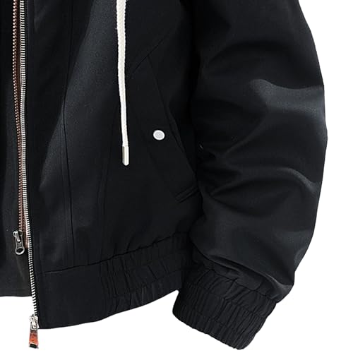 Men's Hoodie Denim Jackets Lightweight Lined Hood Bomber Jacket Casual Spring Fall Hooded Coat For Men4