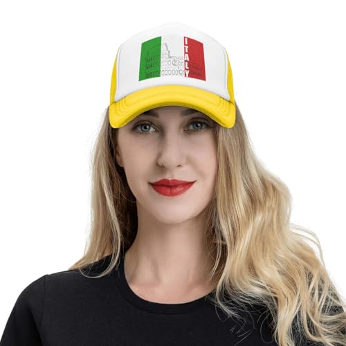 Roman Colosseum Italian Flag Trucker Hat Snapback Mesh Baseball Cap Unisex 6