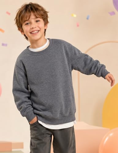 Image of Girls Sweatshirt Kids Fleece Lined Sweatshirts Winter Warm Sherpa Crewneck Pullover