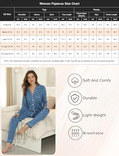 Image of Pjmlifecoco Pajamas Set Long Sleeve Womens Button Down Sleepwear Two Piece Nightwear Soft Pj Lounge Sets S-XXL