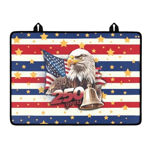 Image of 4th of July Themed Stove Cover 30 inchx21 inch Heat Resistant Multi-Functional Counter Protector Non-slip Waterproof Mat for Glass Stovetop Protector, American Flag Eagle Stripes