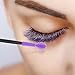G2PLUS 50PCS Silicone Eyelash Brushes, Purple Disposable Mascara Wands, Adjustable Ball- Shape Eyelash Spoolies, Eyebrow Brushes for Eyelash Extension and Makeup