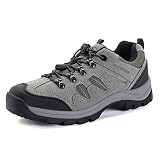 CC-Los Men's Waterproof Hiking Shoes Lace-Free & Lightweight All Day Comfort Grey Size 8-13