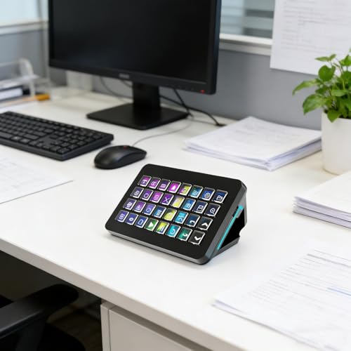 Clavier portable 32 macros avec console visuelle pour éliminer les raccourcis complexes
