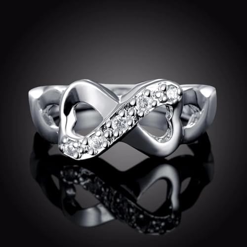 Bague infinity pour doigt sensible anneau argent et cristal - 5