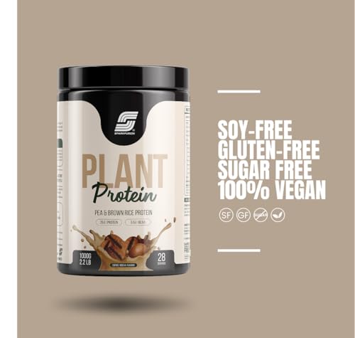 Image of Plant Protein Powder| Isolated Pea & Brown Rice Protein|25 gm Protein & All Essential Amino Acids|Easy To Digest|For Active Lifestyle For Men & Women | Coffee Mocha Flavour -1 Kg