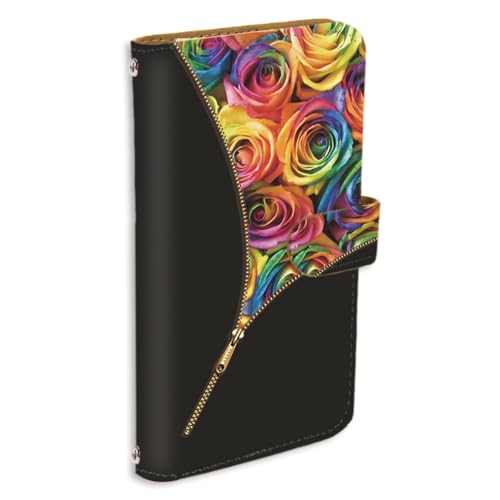 Xperia 1 ll 用 SO-51A SOG01 対応 スマホケース 手帳型 カードスロット エクスペリア1llのカバー ローズアレンジメント 花柄 薔薇 ファスナー ミックス 119a01c