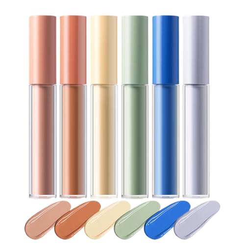 Corrector de Color | Corrector de Alta Cobertura,6 Unidades Barra Contorno Iluminadora y Difuminable para Discoloración Rojez y Opacidad Facial