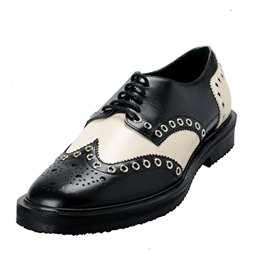 Giuseppe Zanotti Homme Men's Two Tone Leather Lace Up Oxfords Shoes US 9 IT 42 Black/White