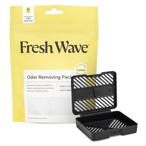Image of Fresh Wave Lemon Odor Eliminating & Deodorizing Packs | Bag of 6 & Fresh Pod Case | Safer Odor Relief for Small Spaces | Natural Plant-Based Odor Eliminator | Odor Absorbers for Home