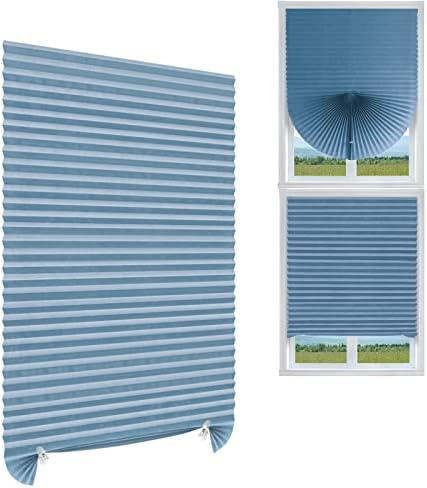 Temporary Blinds, No Drill Blinds Pleated Fabric Blind Light Filtering ...