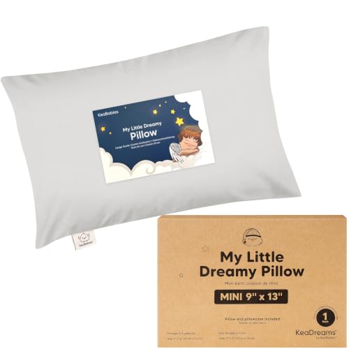 Mini Toddler Pillow with Pillowcase, 9x13 My Dreamy Pillow, French Gray