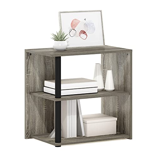 Furinno Romain Side Table, 2-Tier End Table with Open Shelf, Night Stand, Bedside Table, for Living Room, Bedroom, French Oak