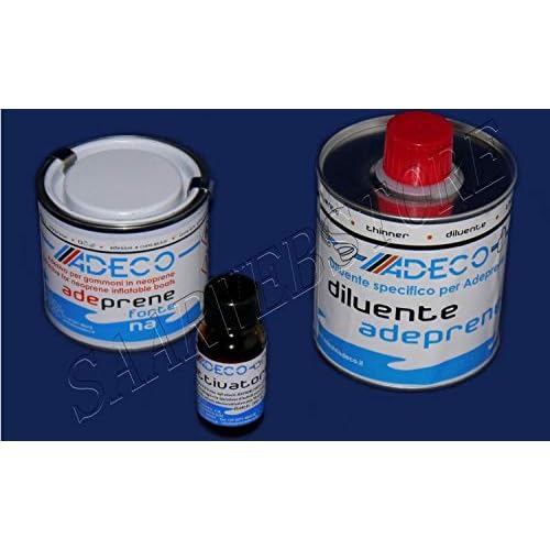 Saarwebstore Schlauchbootkleber 2K-Kleber Neopren/Hypalon/Synotex inklusive Klebevorbereiter Schlauchbootkleberset